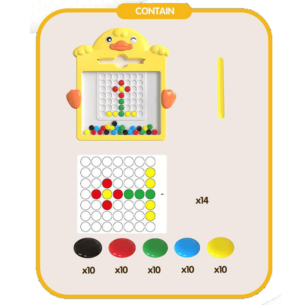 Qizhi educación temprana de los niños pluma magnética tablero de dibujo creativo de dibujos animados de plástico DIY cuentas magnéticas de colores tablero de escritura