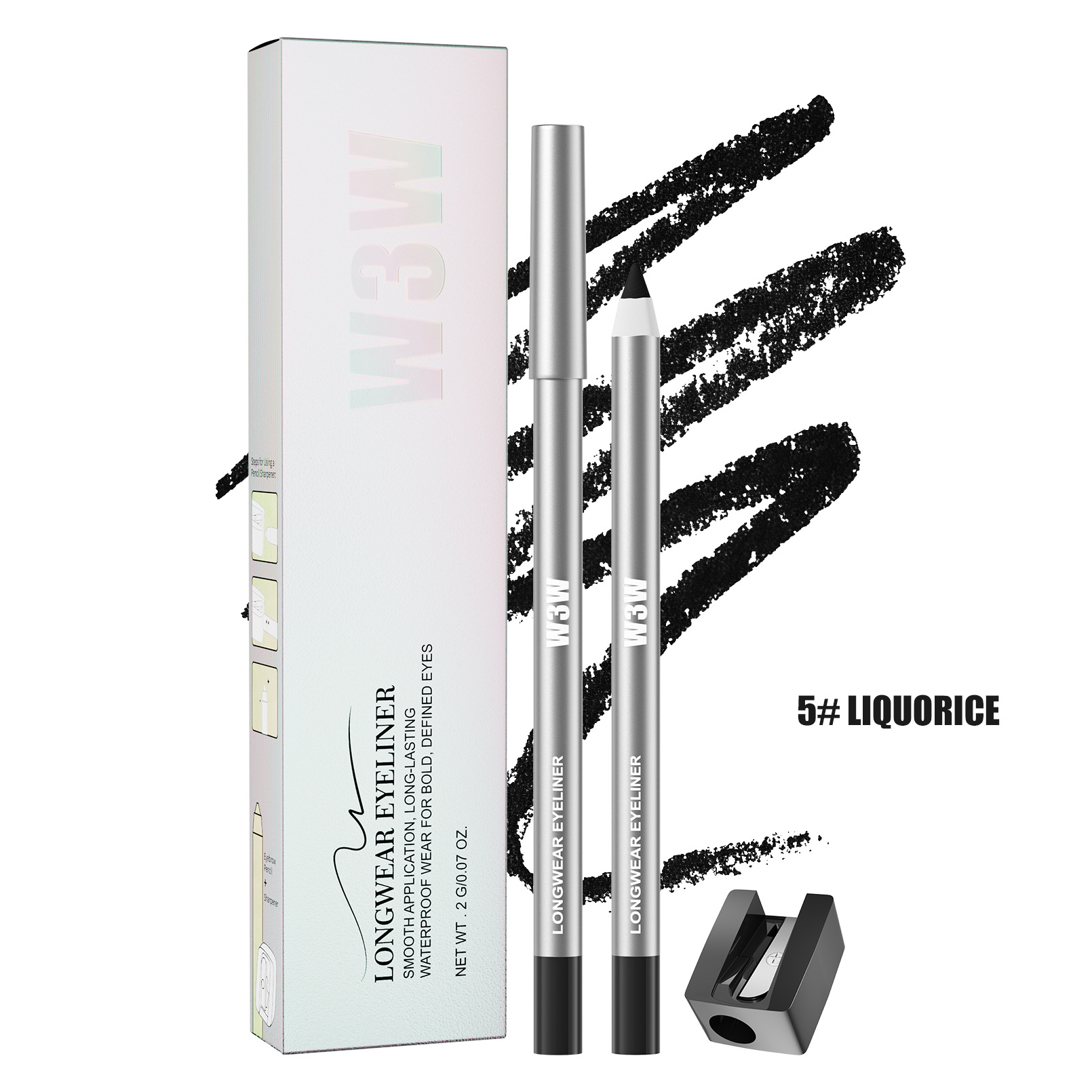 Tiktok Hot-Selling W3W Smooth Texture Color-Rich Eyeliner Gel Pen, Natural Color Application, Waterproof, Sweat-Proof, Non-Smudging Eyeliner