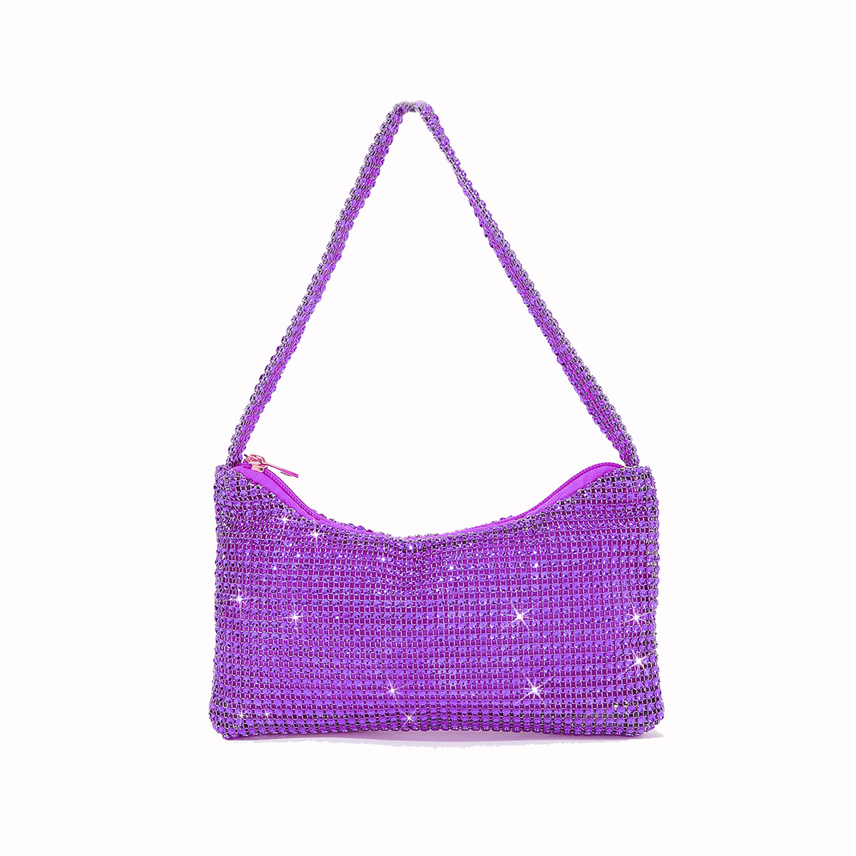 2023 nuevo europeo y americano de imitación transfronteriza rhinestone neto mini bolso de la axila brillante diamante incrustado moda nicho hombro bolso de noche