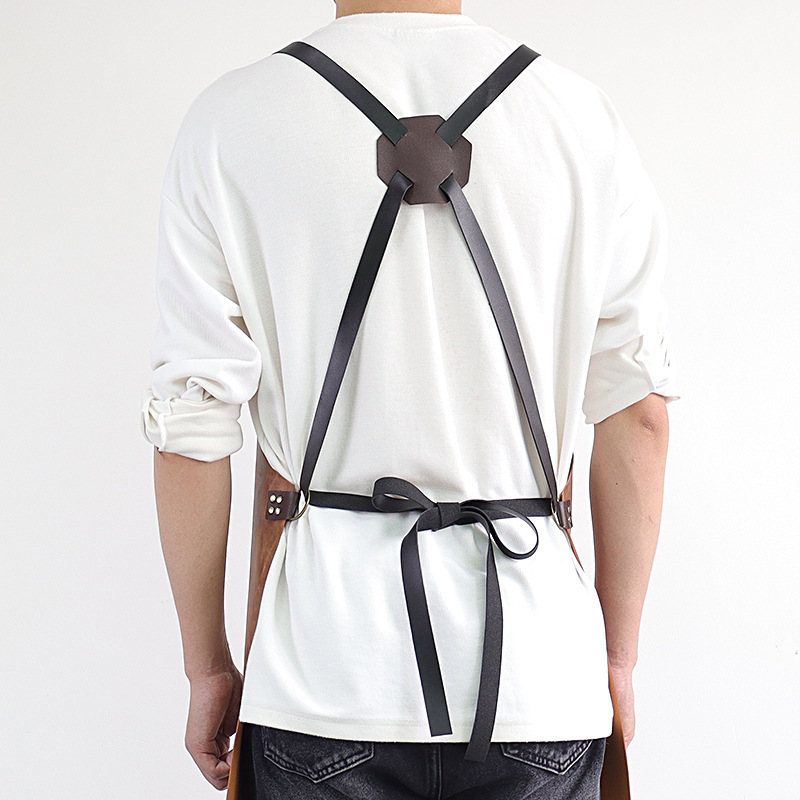 Delantal de piel de PU de Amazon transfronterizo logotipo de serigrafía comercio exterior estilo caliente botella de cerveza bar mono delantal al por mayor