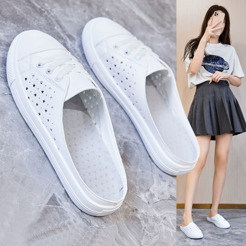 Небольшой размер женской обуви 313233 Баотоу половинные тапочки женский новый ажурный воздух