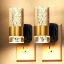 跨境爆品 两只装LED冰花款插墙式光控传感灯厨房走廊卧室楼梯小夜