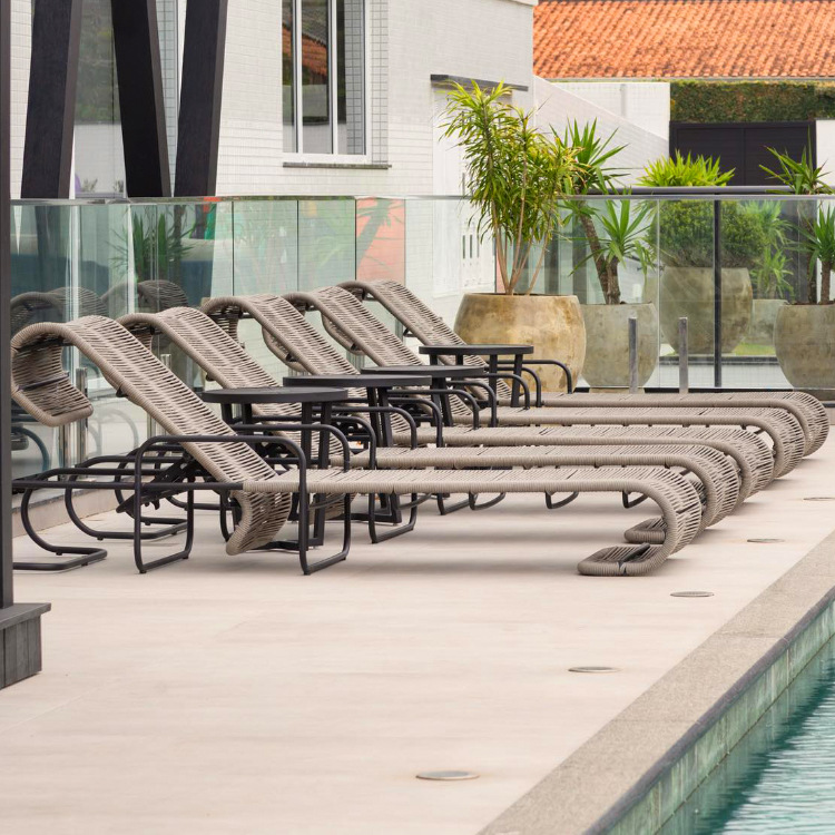Al Aire Libre sofá de ratán balcón ocio silla patio Hotel Villa diseñador cama individual y desayuno perezoso combinación muebles