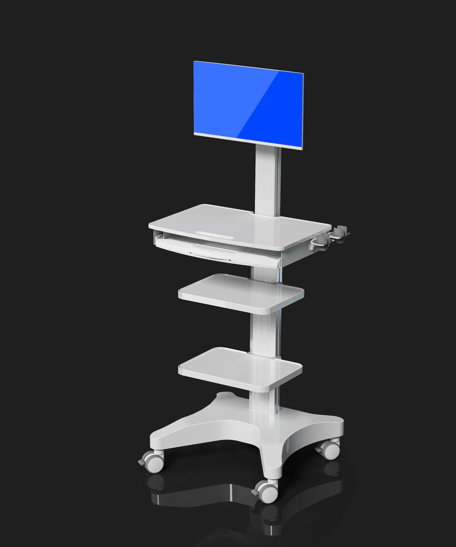 Likaymo multi-layer mobile trolley with display aluminum alloy endoscope trolley Computer mobile bracket