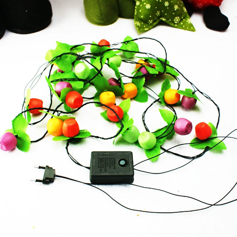 Новогодняя светодиодная гирлянда, световые нити Christmas Fruit Lights Apple Grape Plastic Light Strings Christmas Tree Decoration Pendant Lights