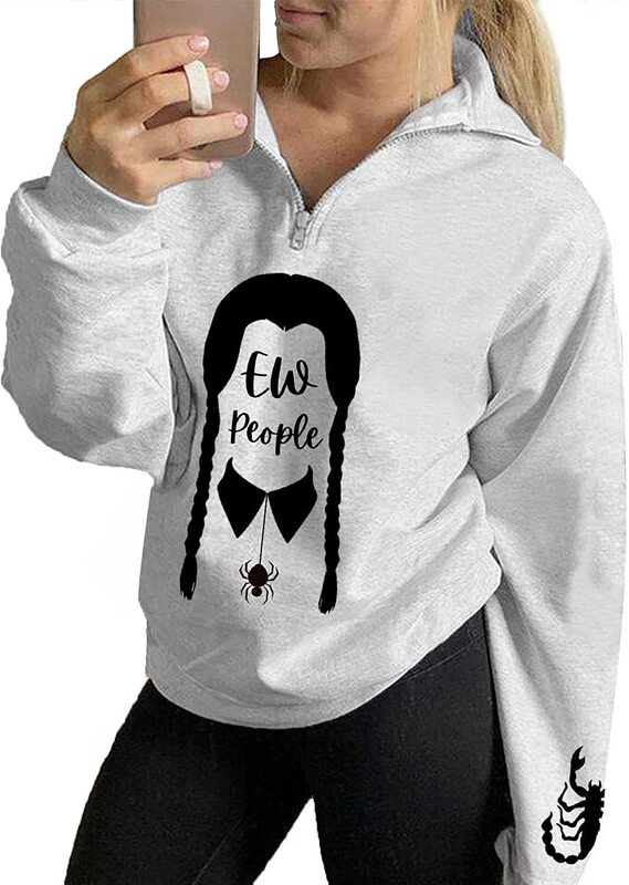 Long-Term Spot Amazon New Women's 1/4 Zipper Pullover Sweatshirt Loose Casual Zipper Sweatshirt for Women