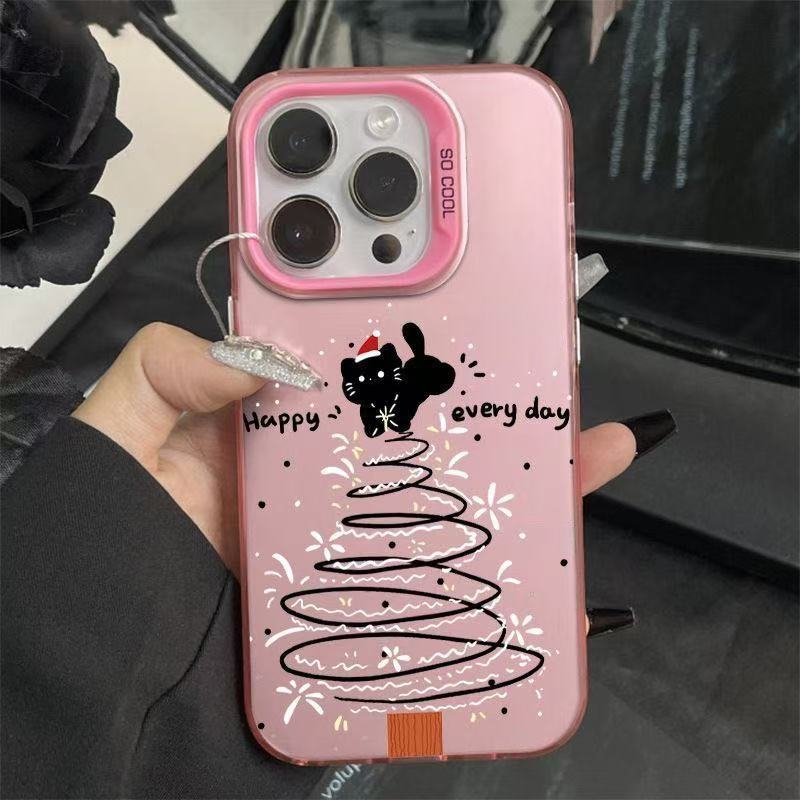 Nuevo gato Navidad para iphone16 funda para teléfono móvil Apple 15promax/14 anti-caída 13pro1 2/11x