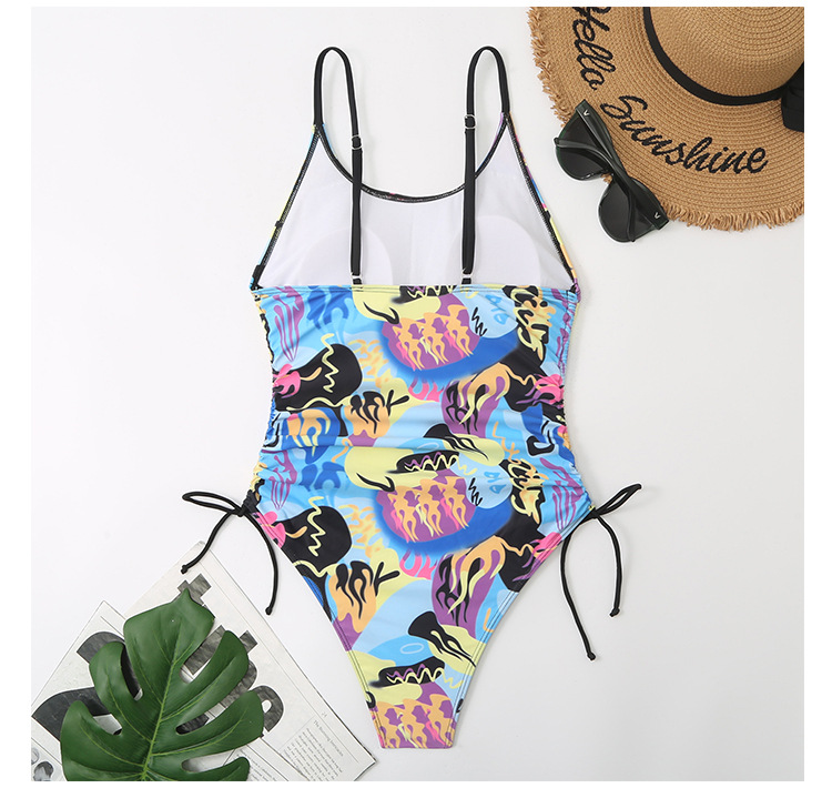 2024 swimsuit jumpsuit new split multi-color printed women's bikini_voghion.com