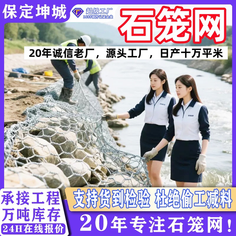 Gabion Stone Cage Net Reinforced Bank Box River Channel Disaster Management Hexagonal Mesh Galvanized Iron Wire Mesh Ecological Slope Protection Reno Mattress