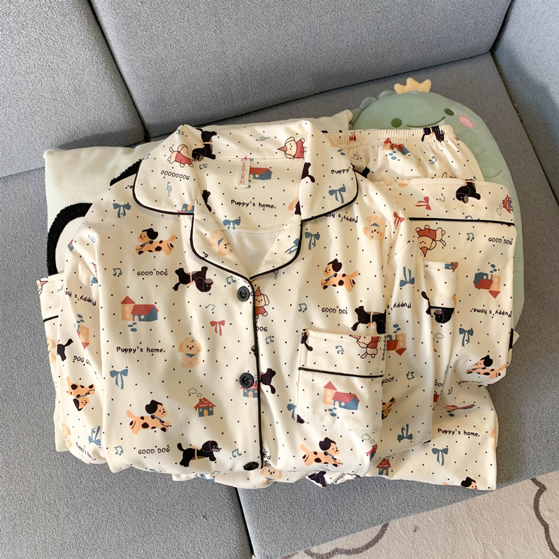 Negro HelloKitty pijamas de terciopelo de mujeres primavera y otoño invierno coral terciopelo de coral 2024 nuevo conjunto de engrosamiento