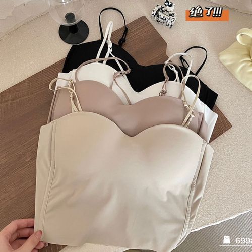 Ice Silk Beauty Backless Straps Bralette for Women - Summer Invisible Straps with Padded Bralette - One-Piece Outerwear Bralette for Layering and Lingerie