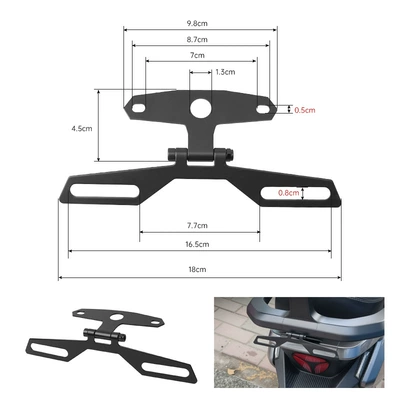 Motorcycle rear license plate frame, electric vehicle tail light modification bracket, flip-folding license plate frame, creative border (Nömrə qabı) - electric-vehicle-and-motorcycle-license-plate-holder-189845cm