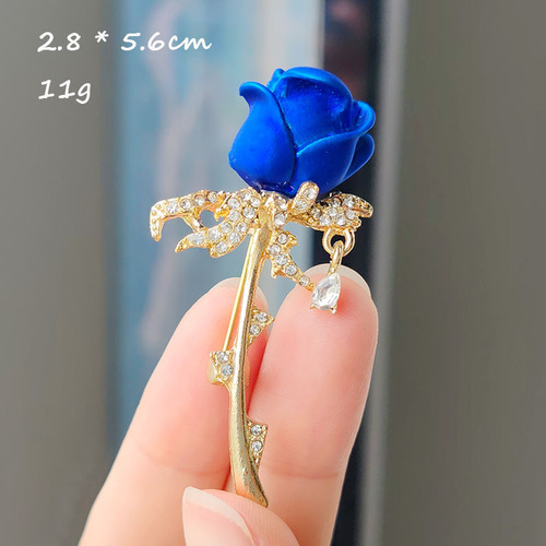 New stylish 3D floral pearl and diamond brooch with personalized creative oil-painted floral design, fashionable versatile accessory