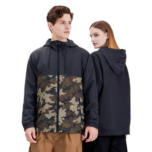 Outdoor Men's and Women's Full-Breasted Windbreaker (Color Matching) Customized Ej1000Cb