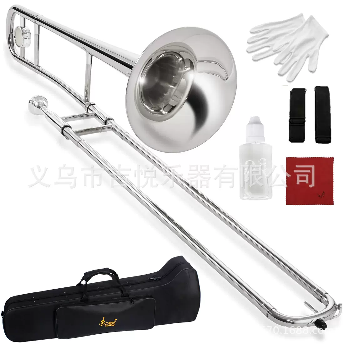 SLADE中音长号降B调银色镀镍长号乐器初学者拉管乐器跨境热卖代发