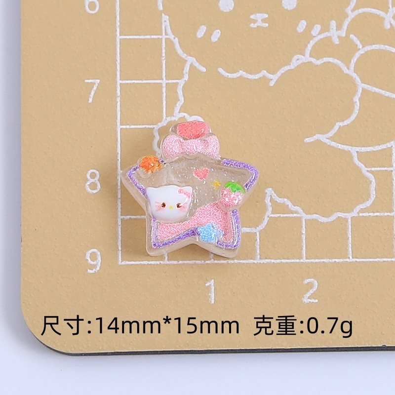喵喵领结星星漂流瓶手工diy奶油胶树脂配饰小配件饰品材料包批发|undefined