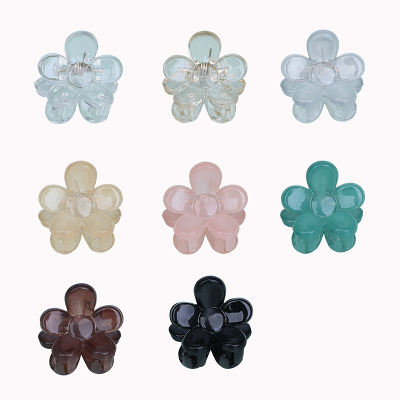 韓版ins公主頭小髮夾迷你抓夾高顱頂2.0cm山茶花朵發卡碎髮夾邊夾