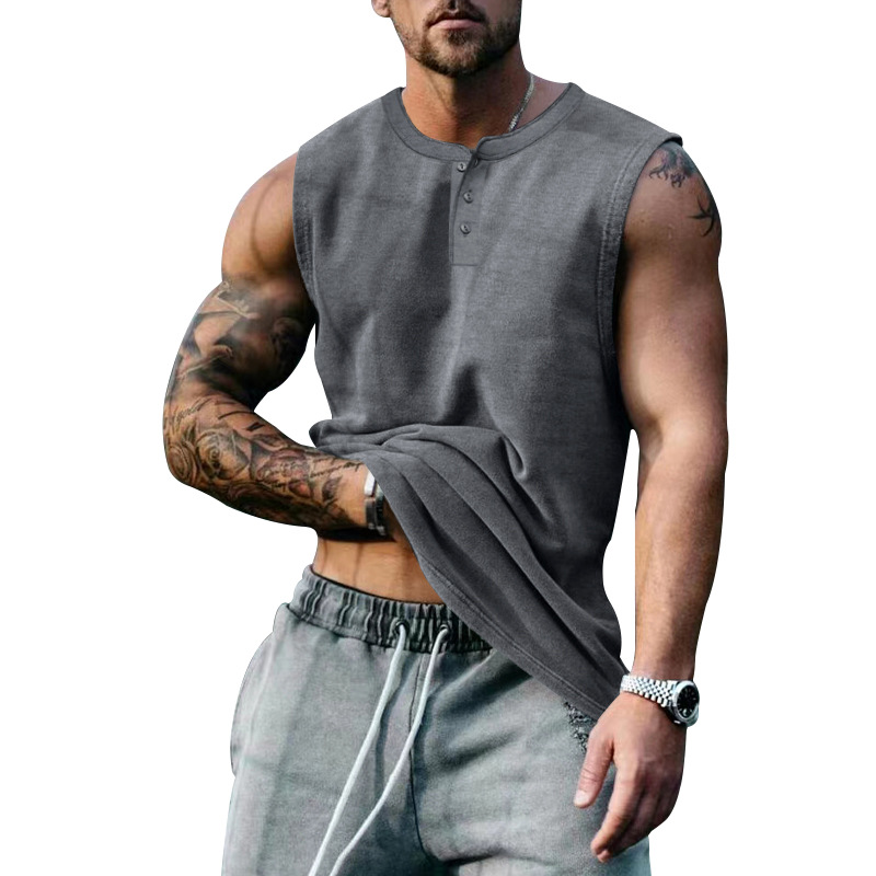 2023 Comercio exterior estación independiente verano deportes de los hombres Chaleco de baloncesto más el tamaño de cuello redondo Camiseta sin mangas suelta Chaleco de los hombres