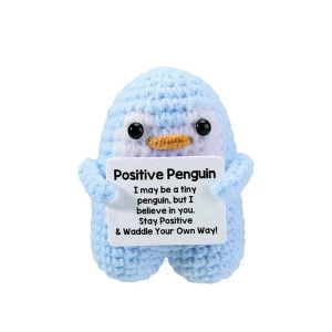 Standing Penguin Aqua Blue Milk White P Card