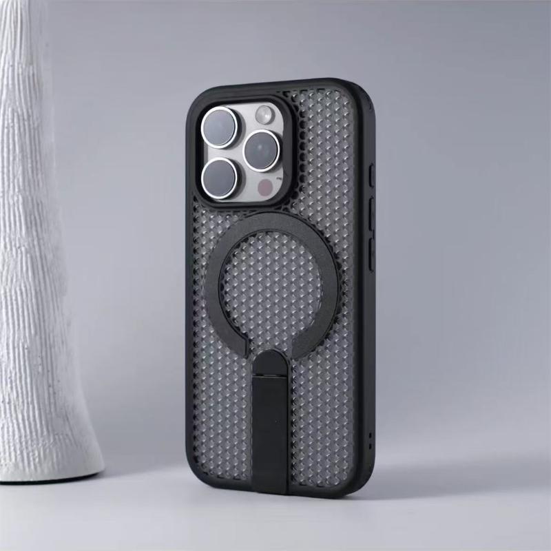 クロスボーダー適用iPhone16セルラー放熱磁気吸引支点スタンド携帯ケースアップル15転倒防止保護カバー14|undefined