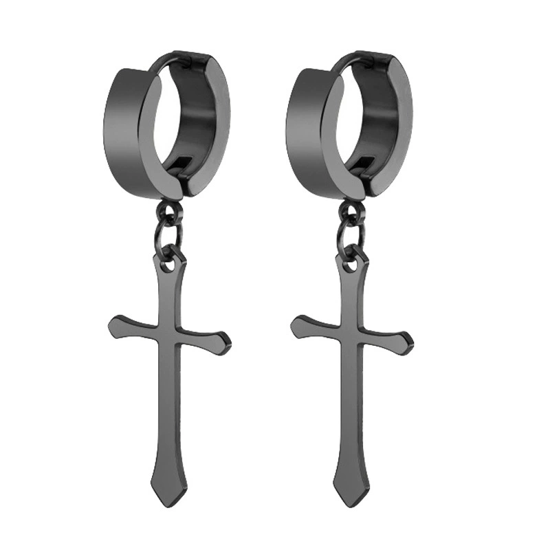 Чёрные серёжки из нержавеющей стали, цепь, подвеска, Aliexpress