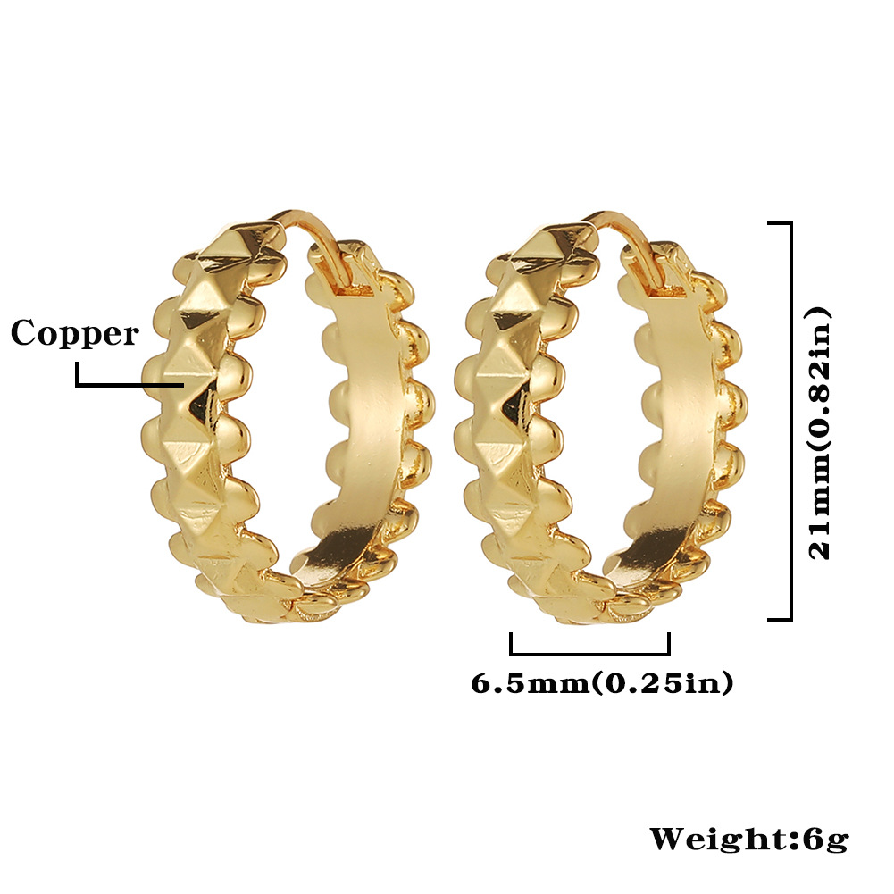 Fashion Geometric Copper Hoop Earrings Plating Copper Earrings