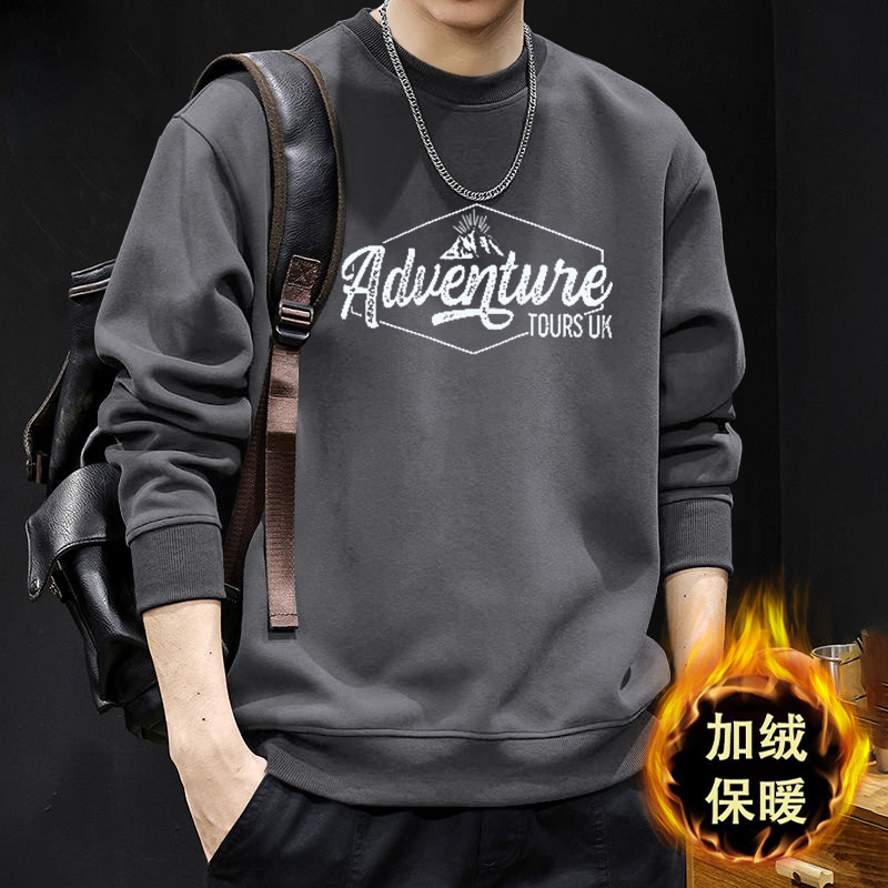 Suéter masculino primavera y otoño nuevo inns suelto marca de moda letras impresión casual japonesa camiseta de manga larga moda blusa de cuello redondo
