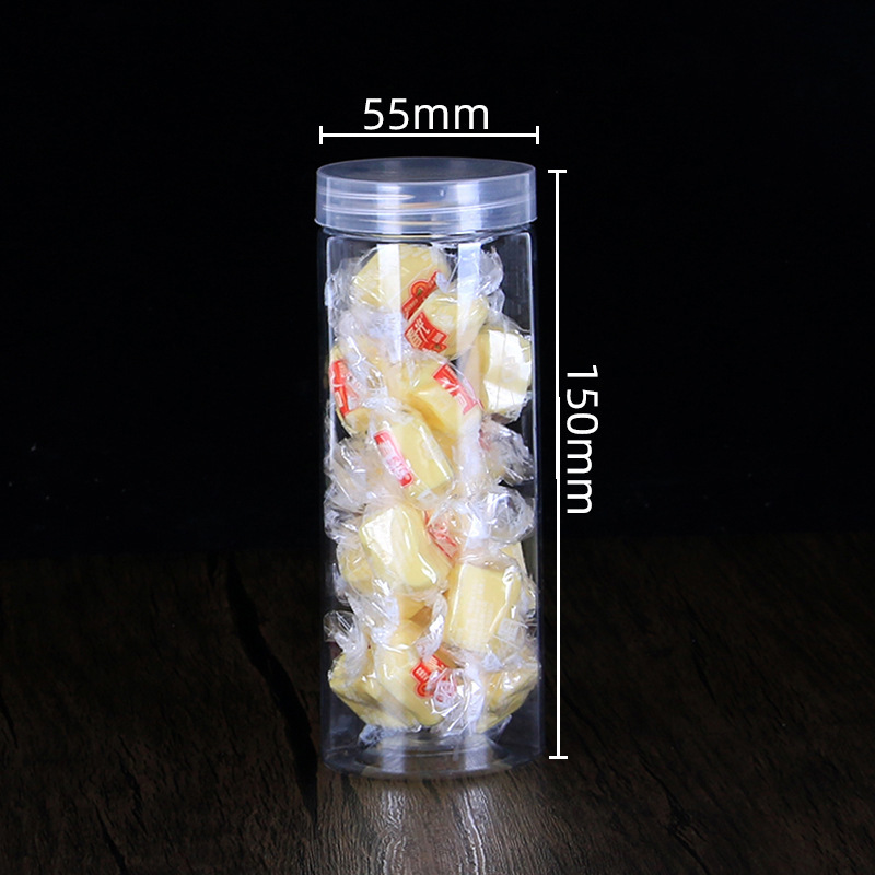 定制pet透明塑料密封罐瓶径花茶罐糖果罐65口PET塑料瓶透明储物罐