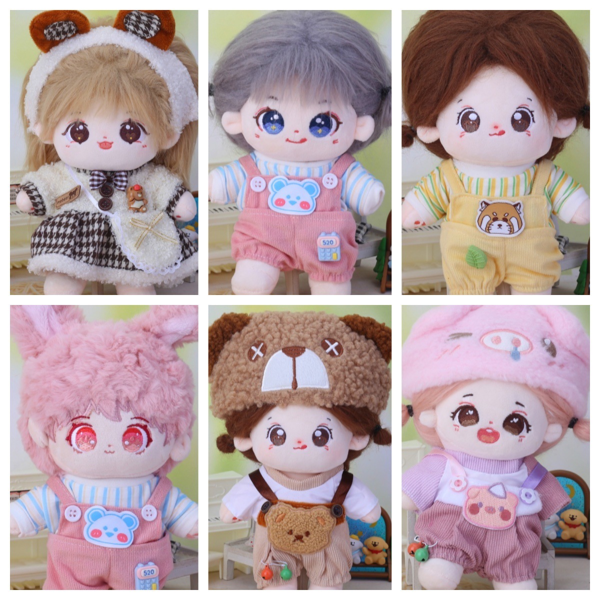 20cm Cotton Doll Clothes Chubby Body Can Wear College Style suit Plush Doll Dress Cute Doll Dress