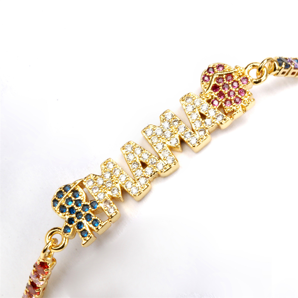 New fashion diamond stacked copper gold-plated bead bracelet Motheru0027s Day gift