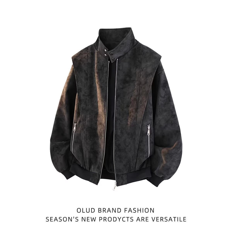 American-Style Stand-Collar Jacket for Men, 2026 Spring and Autumn New Trendy Brand, Cool and Stylish, Loose Casual Versatile Workwear Coat American-Style Stand-Collar Jacket for Men, 2026 Spring and Autumn New Trendy Brand, Cool and Stylish, Loose Casual Versatile Workwear Coat