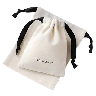 Jewelry canvas drawstring pocket can be customized LOGO cotton bag cultural play items storage bag in stock wholesale