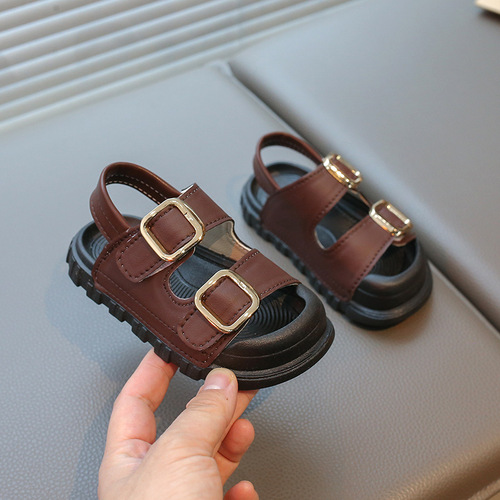 Children's summer sandals for girls, soft-soled beach shoes, unisex sandals for big kids, baby high-fashion outdoor shoes