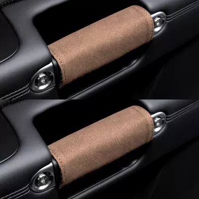 Hand Glove Roof Handle Protective — Sürətlər qutusu və əl tormozu başlıqları - brown-two-suede-handle-cover