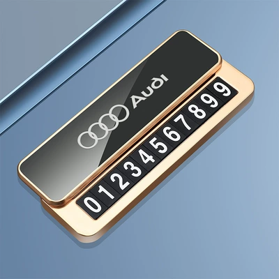 Nömrəli dayanma kartı – Creative Car Moving Card - audi-sliding-hidden-alloy-model-gold