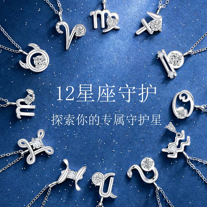 原创十二星座系列项链女气质轻奢2024新款爆款不锈钢锁骨链批发潮