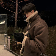 MYQ高级感立领棉衣男士冬季宽松保暖棉服韩版潮流羊羔毛外套