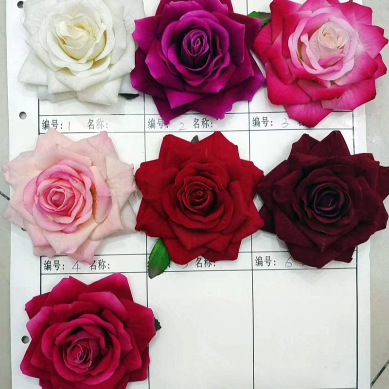 Large flannel simulation rose flower head atmosphere decoration rose wedding party home decoration flower