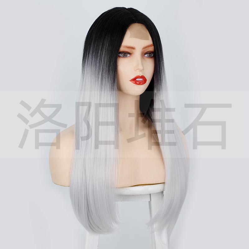 Wig European And American Ladies Wig Long Straight Hair High-temperature Fiber Synthetic Wigs Small Lace Wig Wig One Piece Dropshipping display picture 5