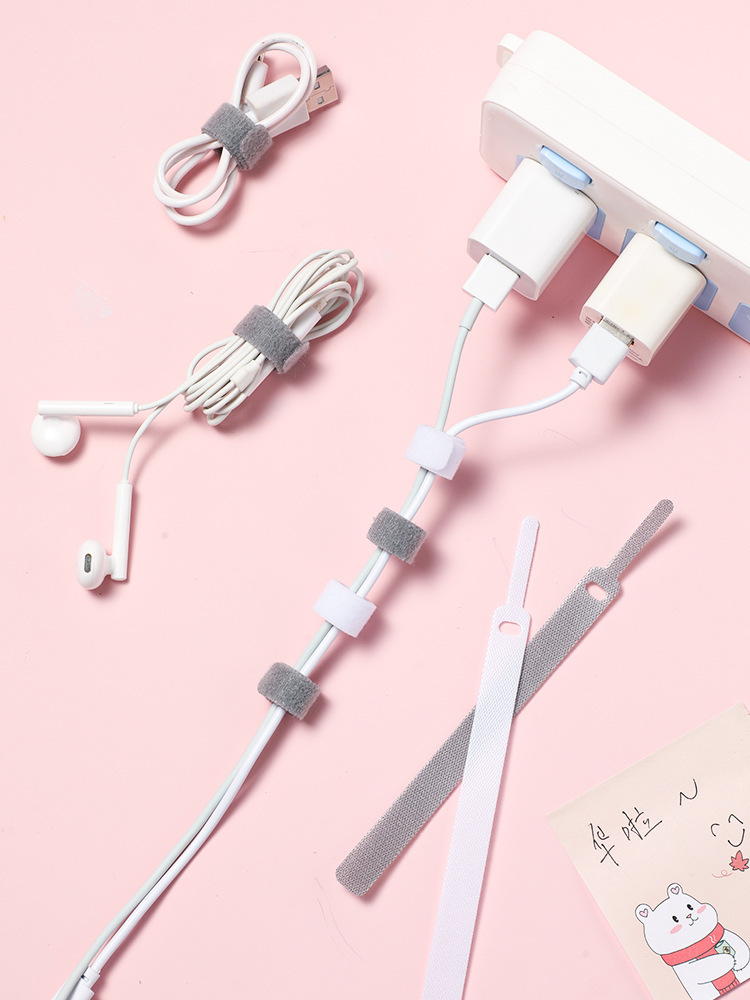 Velcro correa de cable de red de computadora cinta vinculante cable de carga de datos auricular almacenamiento hebilla bobinado cable fijo organizador