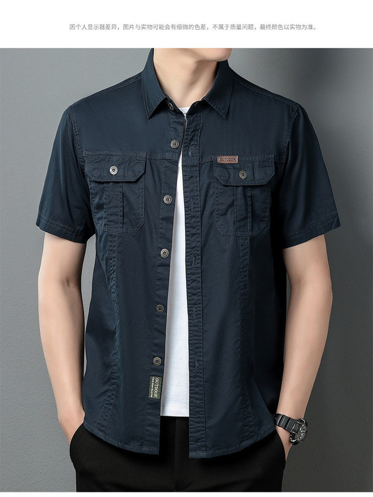 Camisas delgadas de manga corta de verano, nuevas chaquetas de hombre, chaquetas de camisa de trabajo de algodón relajadas y casuales