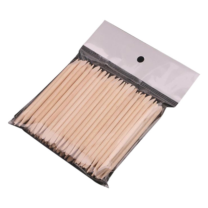 Transfronterizo de uñas desgaste de uñas naranja palo de taladro 100 piezas eliminación de piel muerta limpieza esmalte de uñas palo de madera 7,5 cm