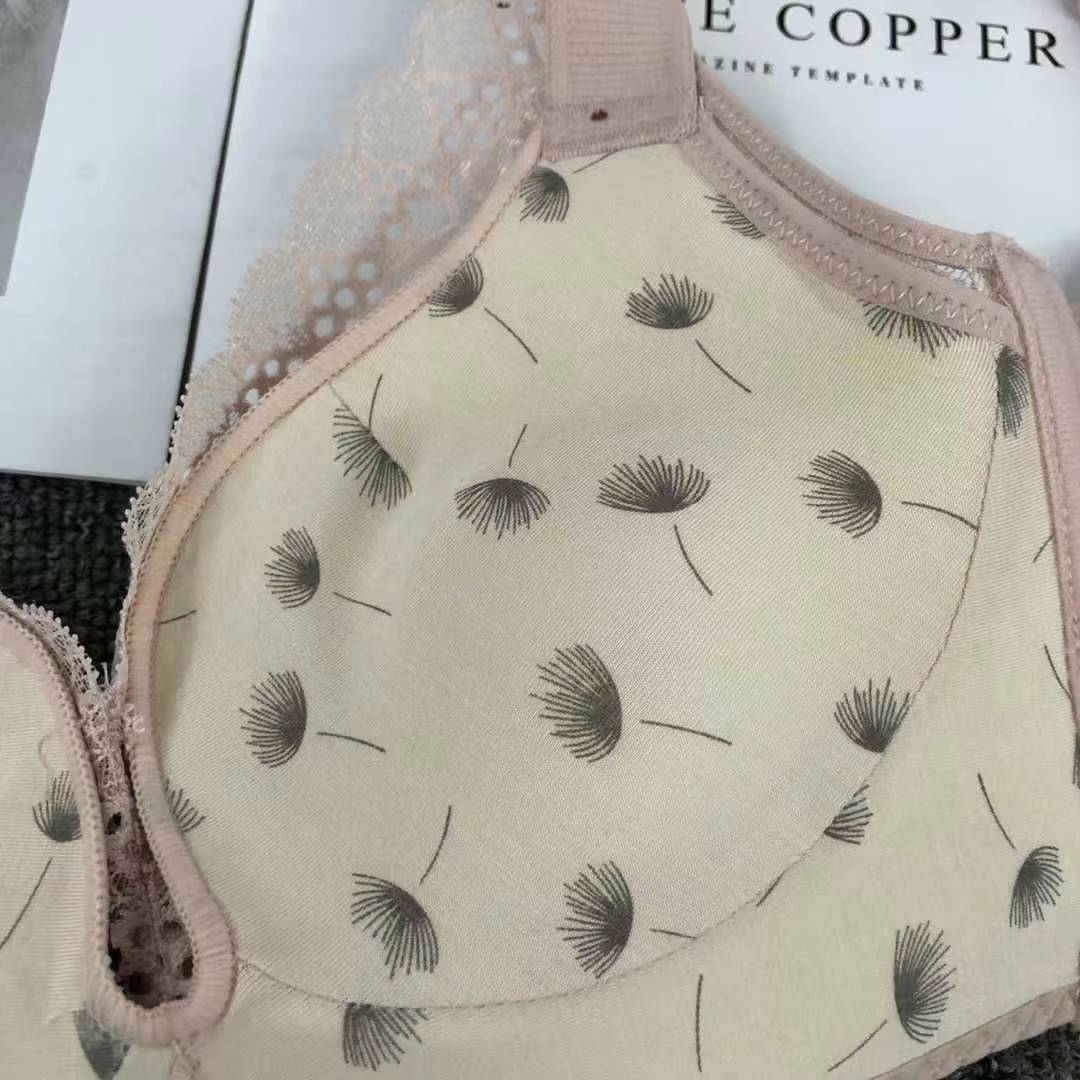 Nuevo sujetador de alta calidad de moda de encaje jacquard transpirable y cómodo ajuste lateral de pecho de botón múltiple ropa interior mujer