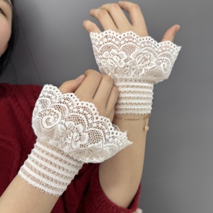 New Lace Fake Sleeve Princess Sleeve All-match Sleeve Lace Sleeve Horn Sleeve Bride Lace Sleeve Wedding Dress Sleeve