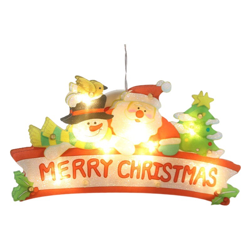 Amazon en stock Navidad luces decorativas Vacaciones de vestir tienda ventana escena diseño lámpara de succión pequeños adornos