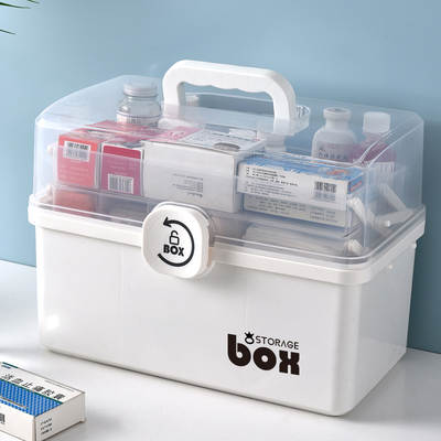 Medicine Box Household Epidemic Prevention Medicine Box Household Small Medicine Box Large Capacity Multi-Layer Medicine Medicine Medicine Storage Medical Medicine Box