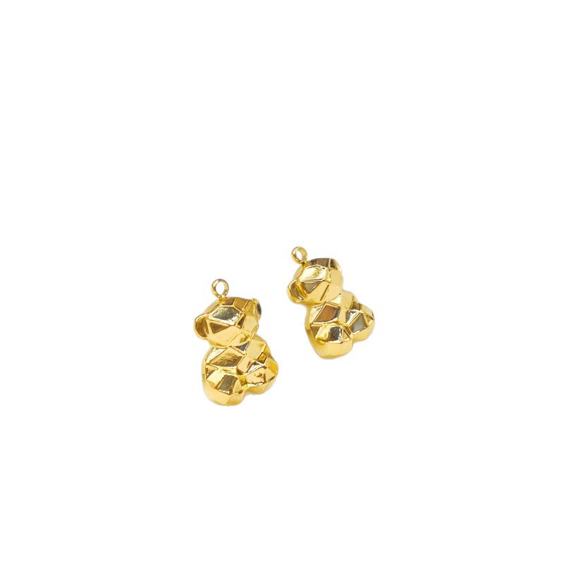 チタン鋼フィッシュテールマーメイド両面ペンダント立体クマペンダント 18 K 真空金メッキ DIY ジュエリーアクセサリー|undefined