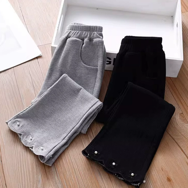 Лет leggings, мегафон, детские черные брюки, корейский стиль