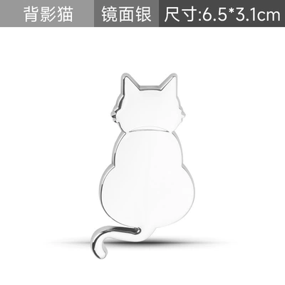 White Cat Waterproof Decorative Sticker, Body sticker - back-cat-sticker-silver