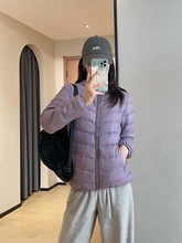 温暖显瘦90白鸭绒小个子连帽轻户外薄短款羽绒服女2025冬G101301